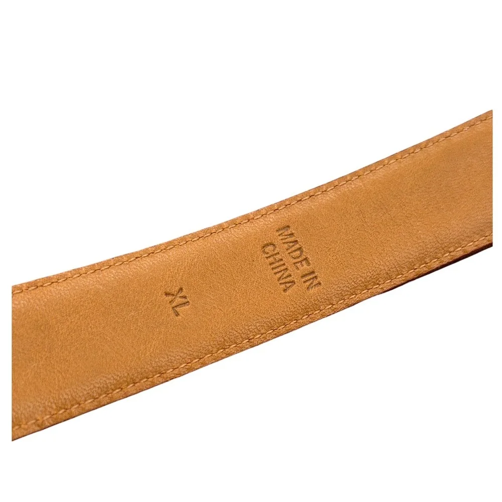 Lauren Ralph Lauren Red Skinny Belt Women SZ XL Embossed Leather Reptile Bold
